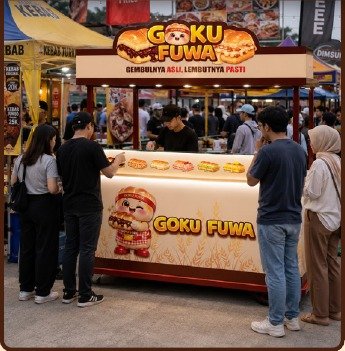Booth Goku Fuwa di event kuliner
