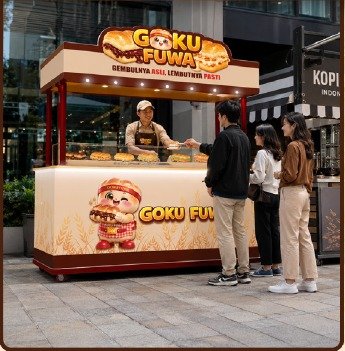 Booth Goku Fuwa di area perkantoran