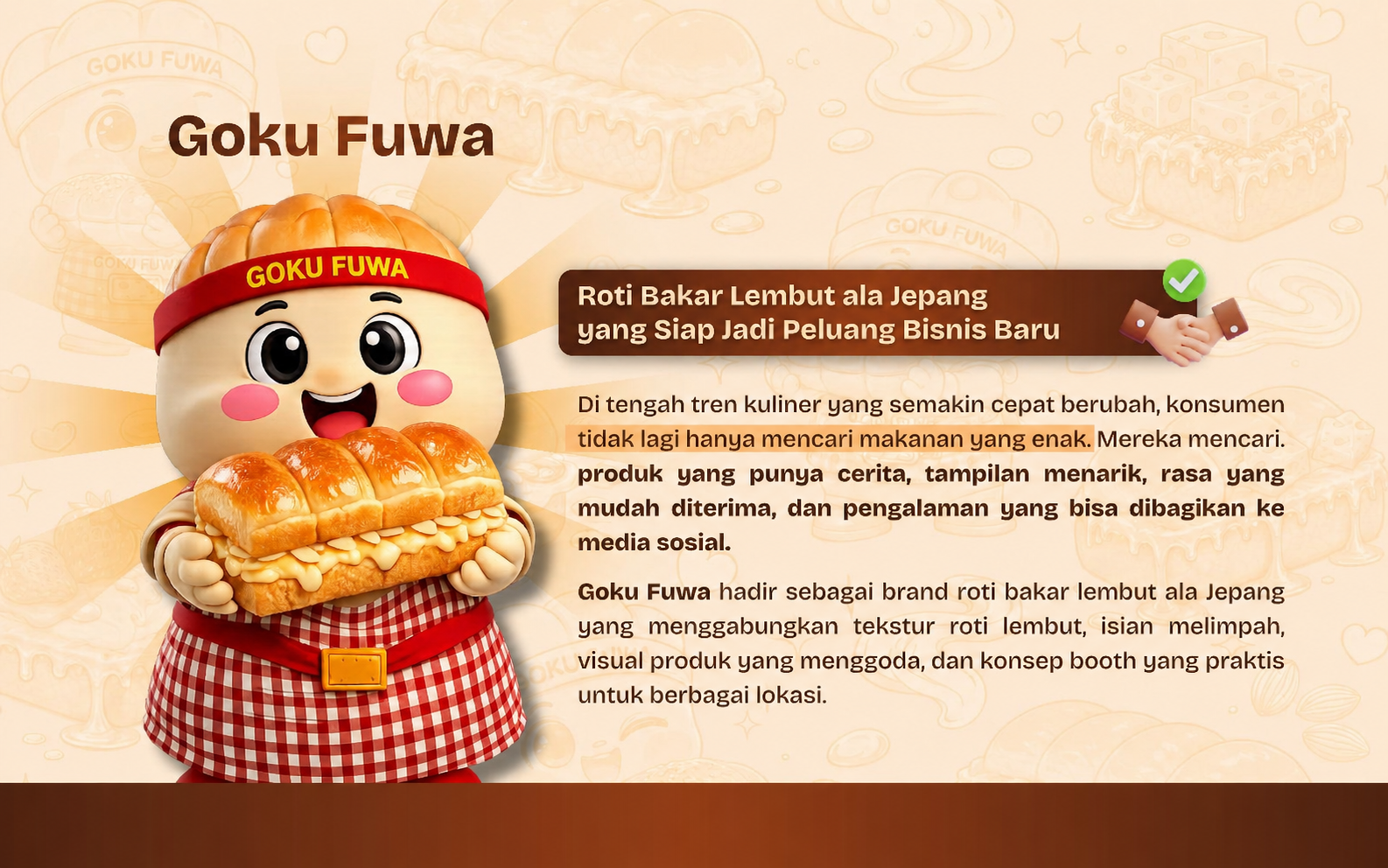 Maskot dan roti Goku Fuwa
