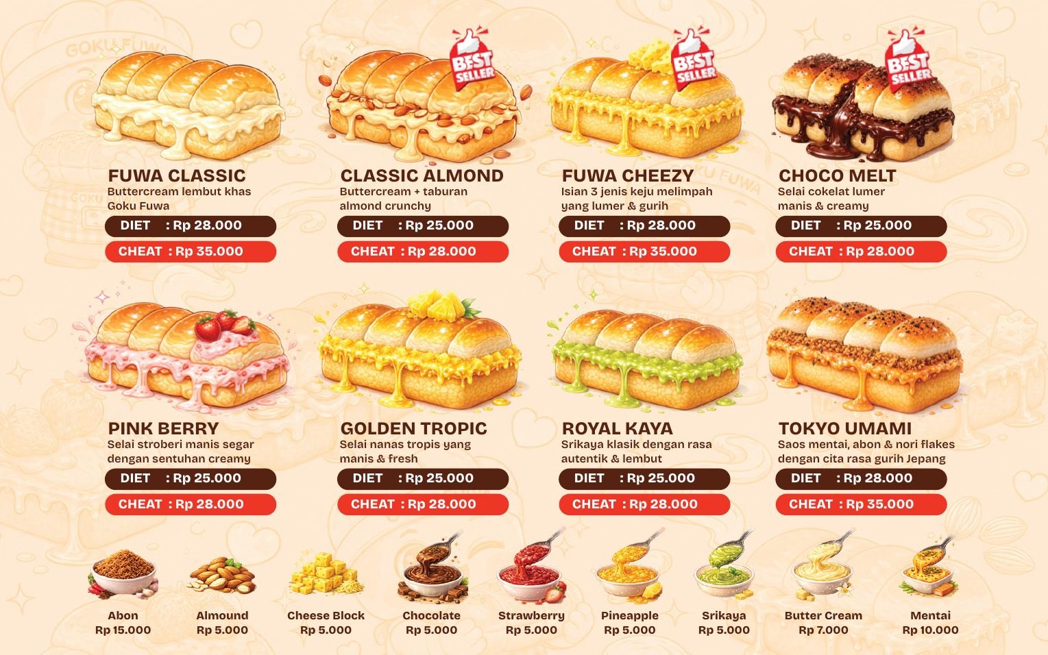 Delapan varian menu Goku Fuwa